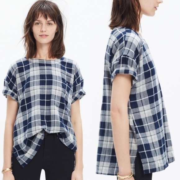 Madewell Tops - Madewell | Emporia Plaid Oversized Tee | Small